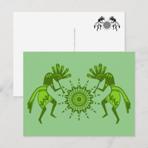 Cartão Postal Cultura Nativa Americana - Dança do Sol Kokopelli