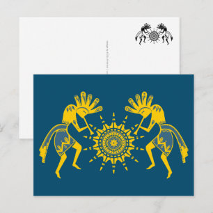 Cartão Postal Cultura Nativos Americanos - Dança do Sol Kokopell