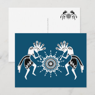 Cartão Postal Cultura Nativos Americanos - Dança do Sol Kokopell