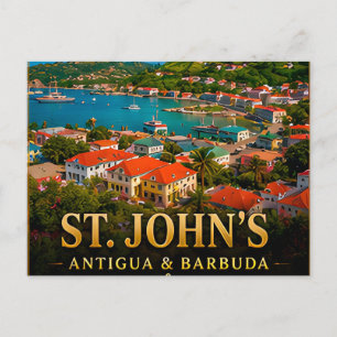Cartão Postal Cultura Regional de St. John's Antígua e Barbuda