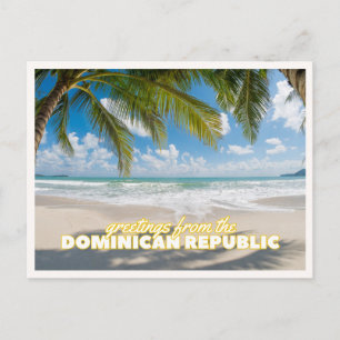 Cartão Postal Cumprimento de Praia Tropical da República Dominic
