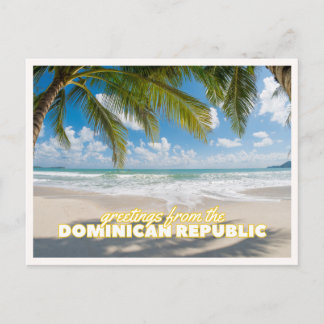 Cartão Postal Cumprimento de Praia Tropical da República Dominic