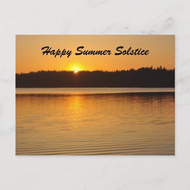 Cartão Postal Cumprimento do Solstício de Verão ao Pôr do Sol (Frente)