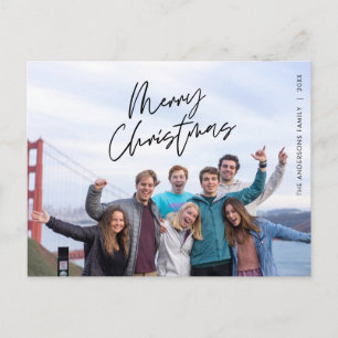 Cartão Postal Cumprimento Moderno, Feliz Natal Foto de Família P