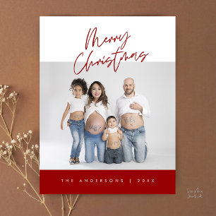 Cartão Postal Cumprimento Moderno, Foto de Família Feliz Natal
