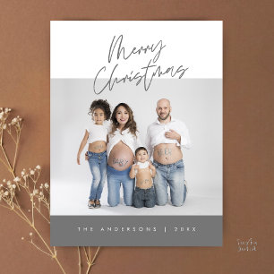 Cartão Postal Cumprimento Moderno, Foto de Família Feliz Natal