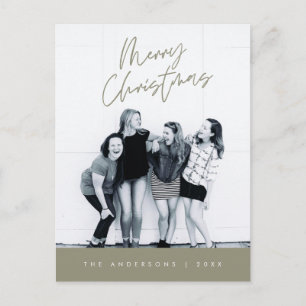 Cartão Postal Cumprimento Moderno, Foto de Família Feliz Natal