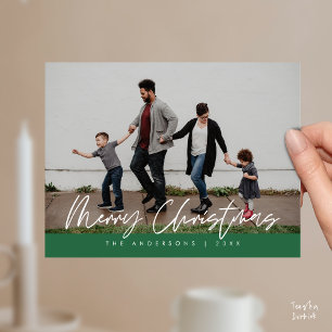 Cartão Postal Cumprimento Moderno, Foto de Família Feliz Natal P