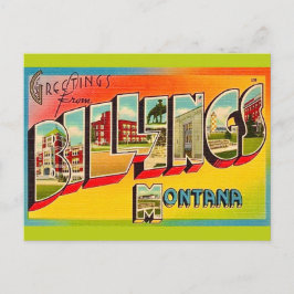 Cartão Postal Cumprimento Retro Billings MT