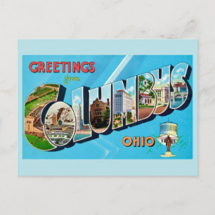 Cartão Postal Cumprimento Retro Columbus Ohio 