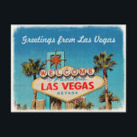 Cartão Postal Cumprimento retro do vintage de Las Vegas fabuloso<br><div class="desc">Cumprimento retro original do vintage dos cartão fabulosos de Las Vegas.</div>