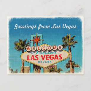 Cartão Postal Cumprimento retro do vintage de Las Vegas fabuloso