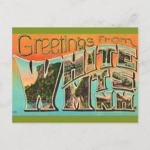 Cartão Postal Cumprimento Retro Montanhas Brancas