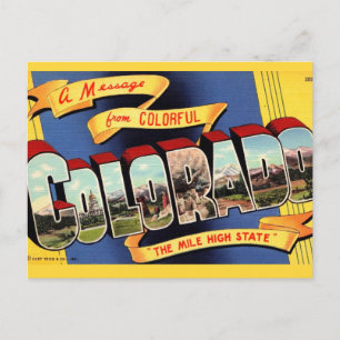 Cartão Postal Cumprimento Vintage Colorado