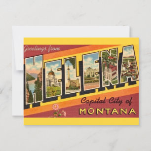 Cartão Postal Cumprimento Vintage Helena MT