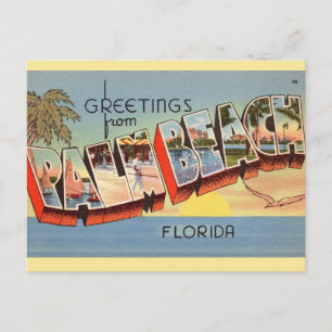 Cartão Postal Cumprimento Vintage Palm Beach