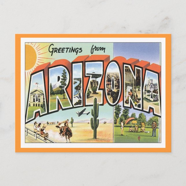 Cartão Postal Cumprimentos da arizona (Frente)