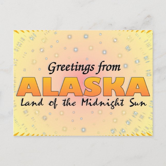 Cartão Postal Cumprimentos de Alaska (Frente)