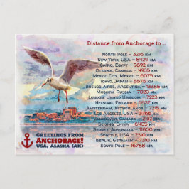Cartão Postal Cumprimentos de Anchorage - pintura da aguarela
