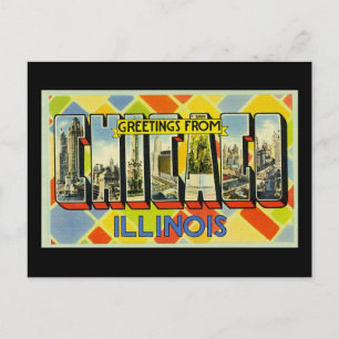 Cartão Postal Cumprimentos de Chicago Illinois