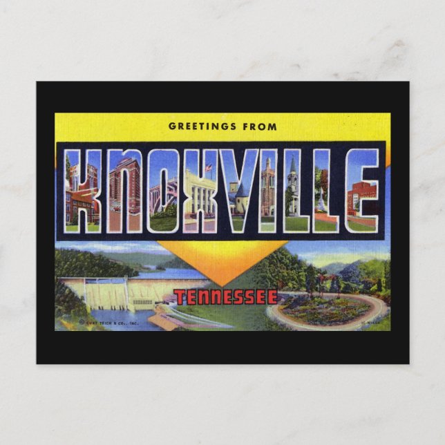 Cartão Postal Cumprimentos de Knoxville Tennessee (Frente)