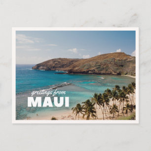 Cartão Postal Cumprimentos de Maui Ocean Tropical Palm Tree Hava