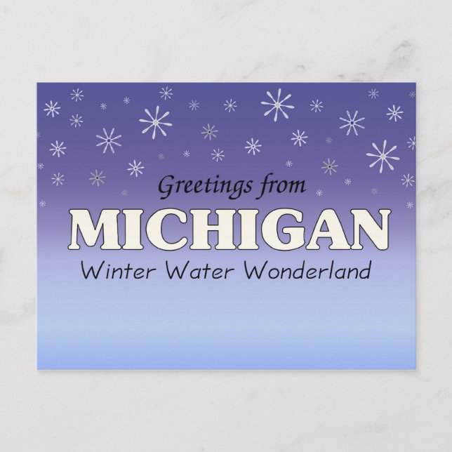 Cartão Postal Cumprimentos de Michigan (Frente)