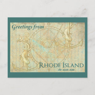 Cartão Postal Cumprimentos de Rhode - ilha o estado do oceano
