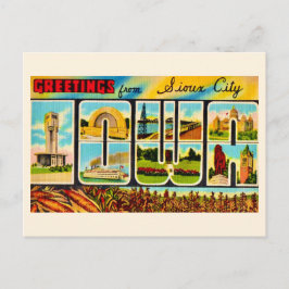 Cartão Postal  Cumprimentos de Sioux City IO 