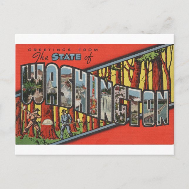 Cartão Postal Cumprimentos de Washington (Frente)