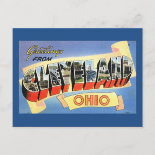 Cartão Postal Cumprimentos vintage de Cleveland, Ohio