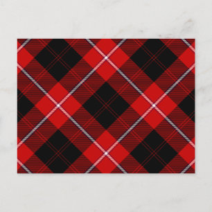 Cartão Postal Cunningham Tartan Red Xadrez Negra