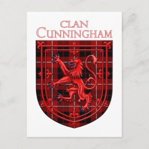 Cartão Postal Cunningham Tartan Xadrez Escocês Leão Rampante