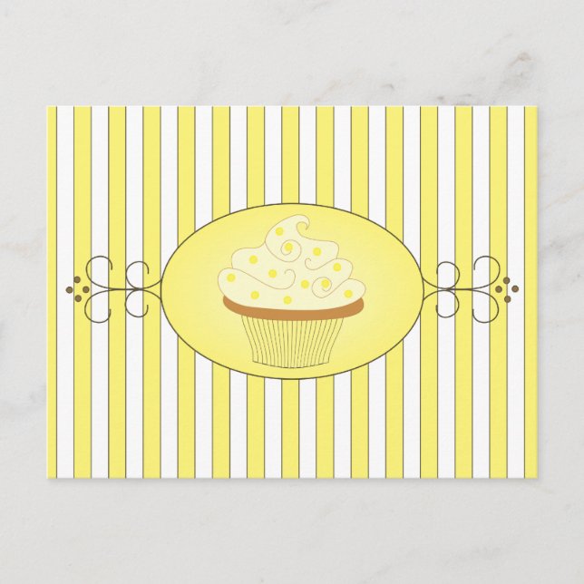 Cartão Postal Cupcake Amarelo (Frente)
