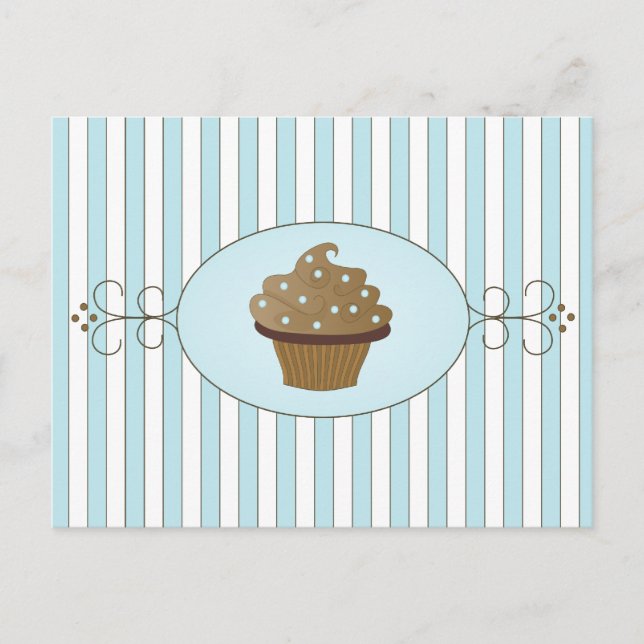 Cartão Postal Cupcake azul (Frente)