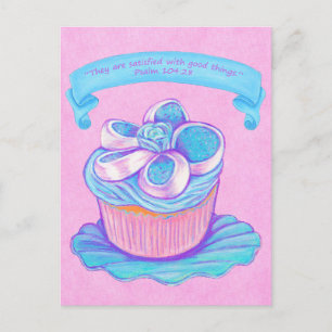 Cartão Postal Cupcake Azul~Cartão-postal de Boas Coisas
