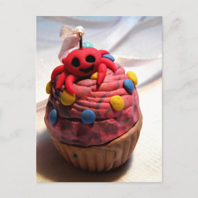 Cartão Postal Cupcake caranguejo (Frente)