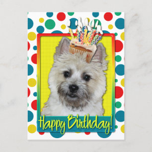 Cartão Postal Cupcake de aniversário - Cairn Terrier - Urso de p