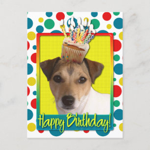 Cartão Postal Cupcake de aniversário - Jack Russell