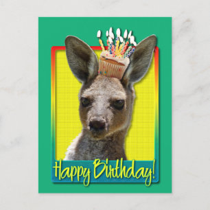 Cartão Postal Cupcake de aniversário - Kangaroo