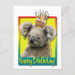 Cartão Postal Cupcake de aniversário - Koala