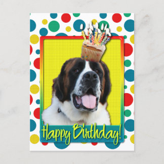 Cartão Postal Cupcake de aniversário - Santo Bernard - Mae