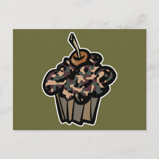 Cartão Postal cupcake de camuflagem