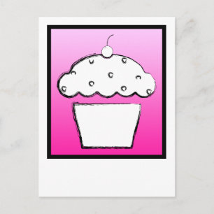 Cartão Postal cupcake de cereja