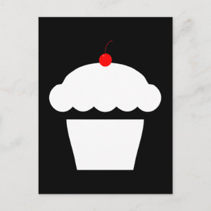 Cartão Postal cupcake de cereja