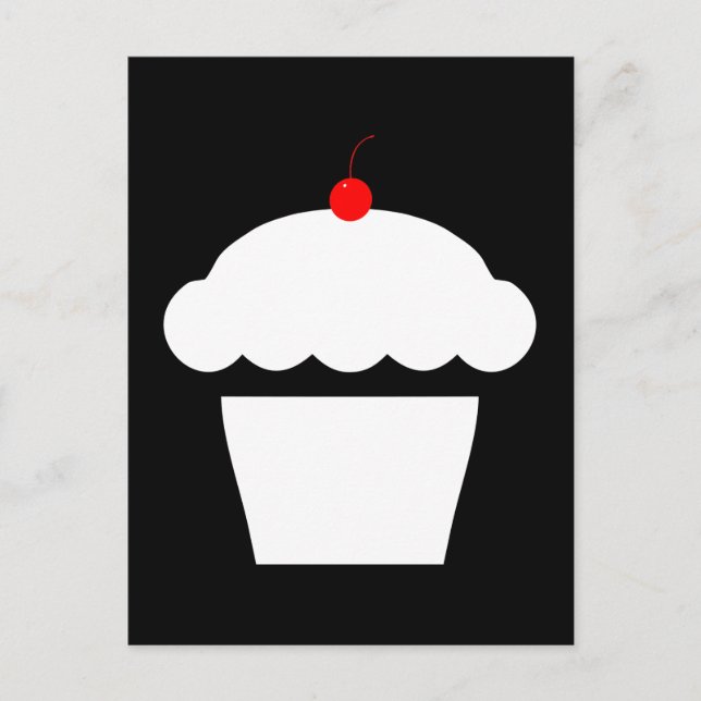 Cartão Postal cupcake de cereja (Frente)