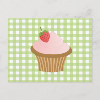 Cartão Postal Cupcake de chocolate de morango