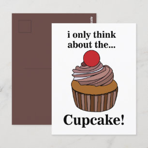 Cartão Postal Cupcake Eu Só Penso No Cupcake