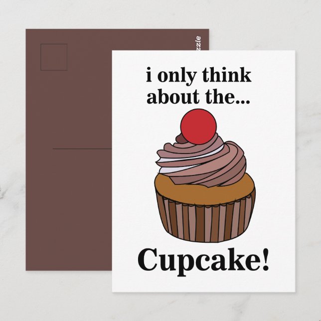 Cartão Postal Cupcake Eu Só Penso No Cupcake (Frente/Verso)