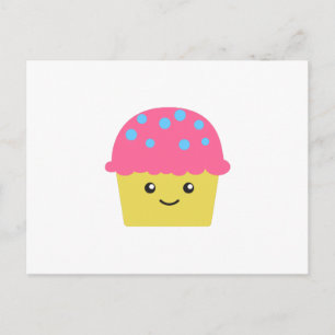 Cartão Postal Cupcake Kawaii Cute